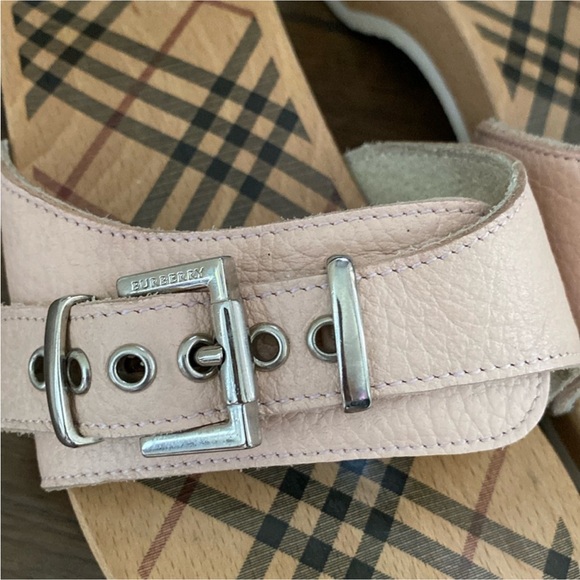 BURBERRY Burberry Shoes Wood and Leather Sandals Clogs size 8 - Picture 12 of 15